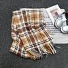 Retro new plaid scarf women's autumn and winter versatile warm thickened imitation cashmere shawl scarf dual-purpose