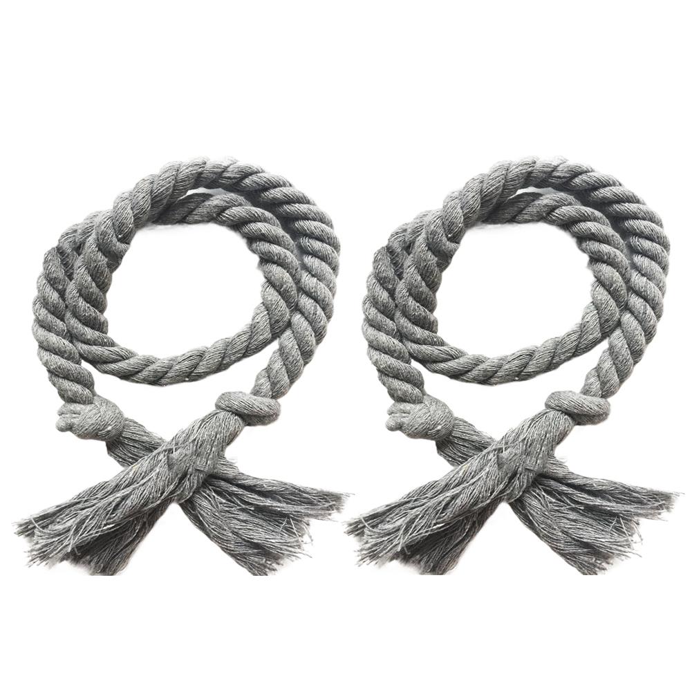2PCS Curtain Tiebacks Wide Application Curtain Ties Anti-scratch Tassel Decor Cotton Flax Exquisite Curtain Ropes