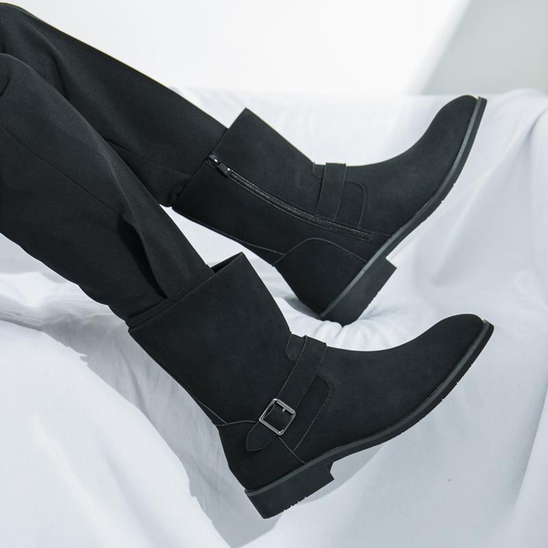 Mode Vinter Bästsäljande Herr Chelsea Boots Retro Business Korta Stövlar Hög Kvalitet Sidodragkedja Design Herr Läder Casual Skor