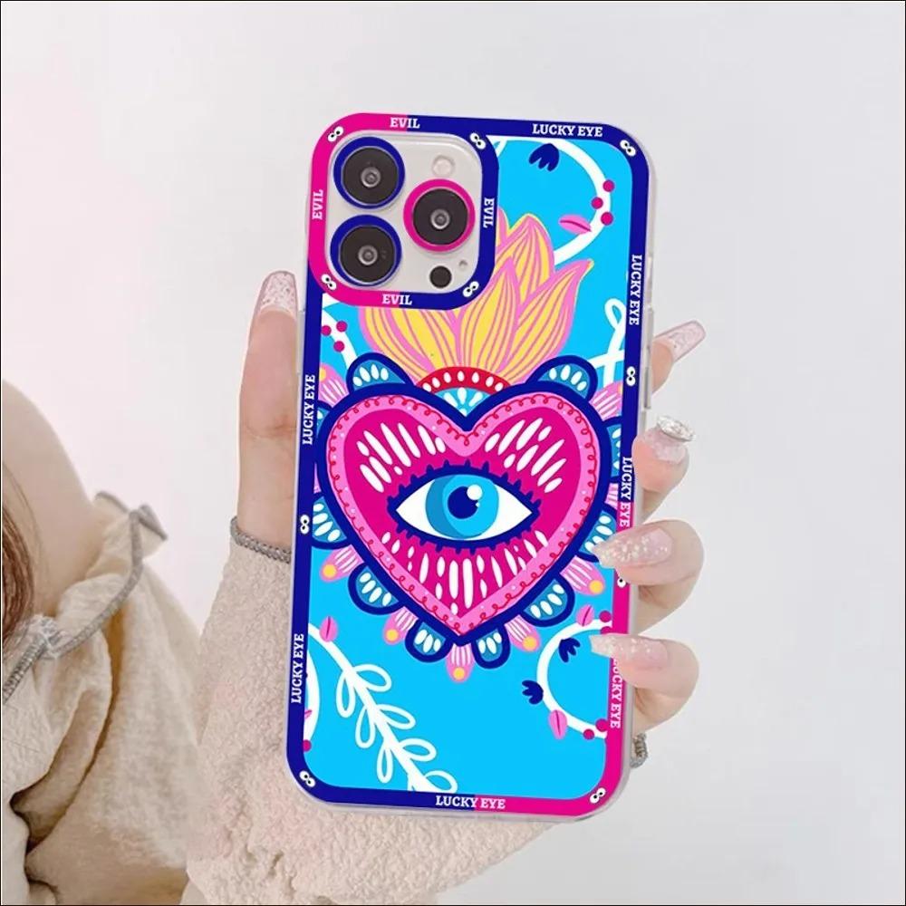 

Чехол для телефона Счастливый глаз с синими глазами зла для Samsung Galaxy S10 S20 S21 S22 S23 S24 FE Plus Ultra Note 20, мягкая прозрачная задняя крышка S24 Plus