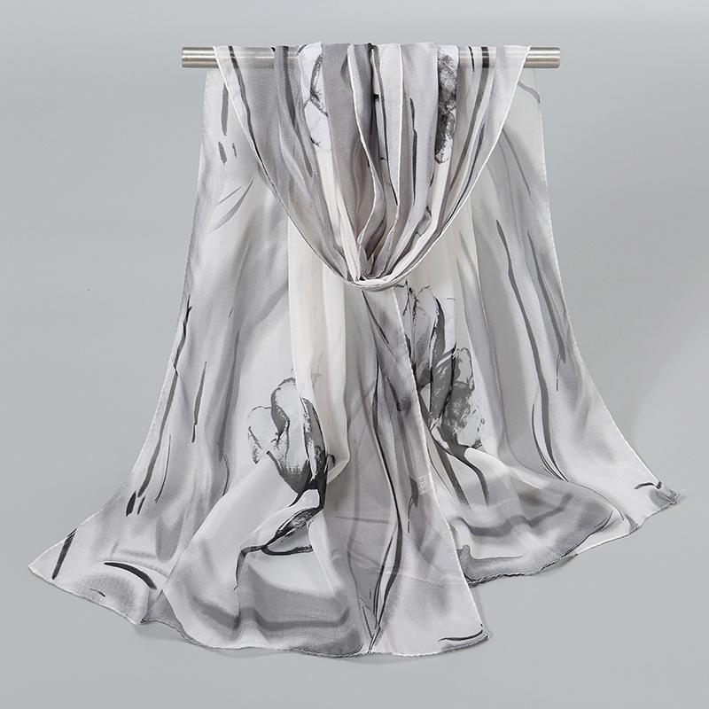 1Pc Muslim Chiffon Hijab Scarf For Women Summer Print Thin Scarves Soft Shawl Foulard Viscose Autumn Female Sunscreen Wrap Shawl