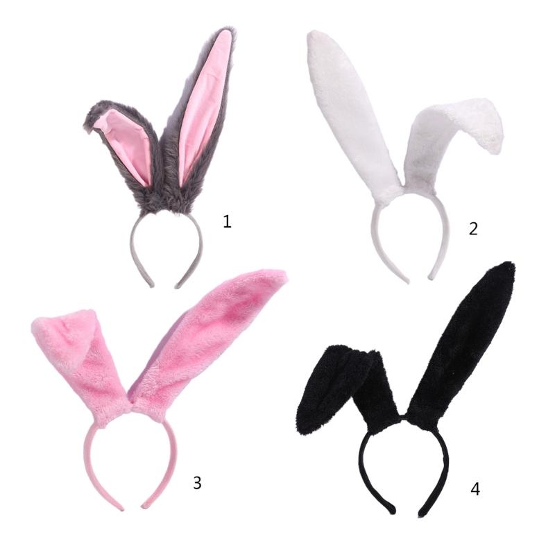 Adult Teens Cute Christmas Rabbit Ears Shape Headband Plush Hair Hoop Makeup Live Broadcast Cosplay Party Headpieces