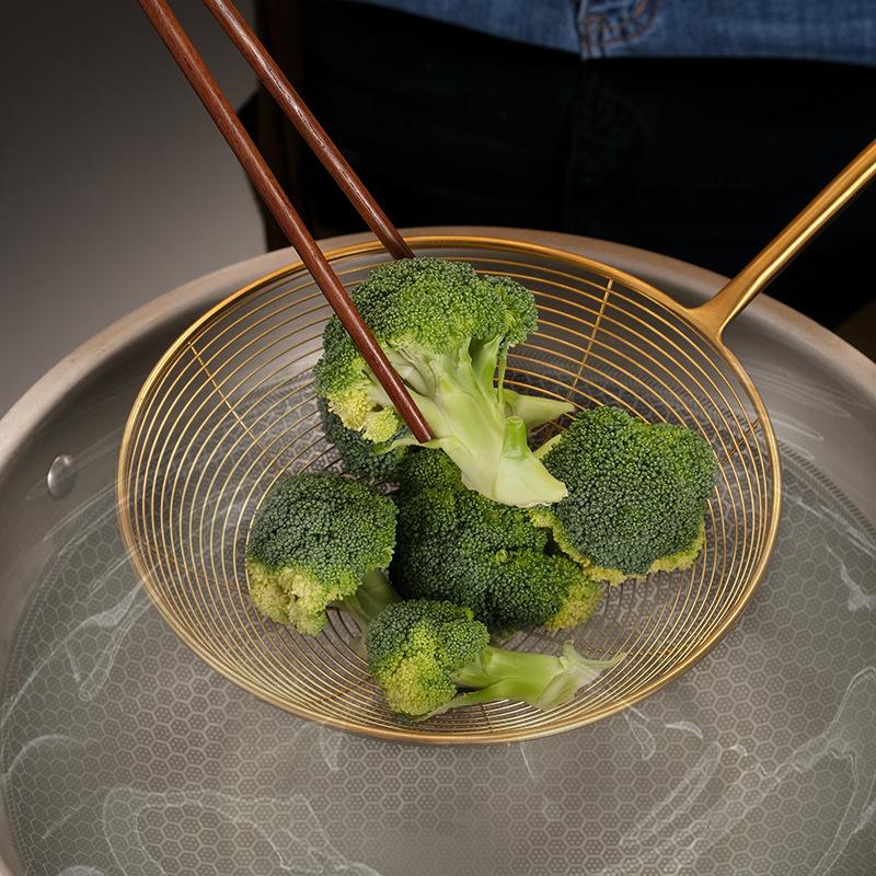 Silver Filter Spoon Hot Pot Colander Stainless Steel Fine Mesh Oil Strainer Ladle Skimmer Kitchen Accessories