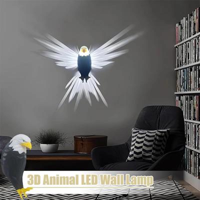 3D nástěnná lampa Eagle Shape Projector Moderní kreativní atmosféra Lampa Světlo 3D tisk Body Animal Lighting Luster Halloween Vánoce