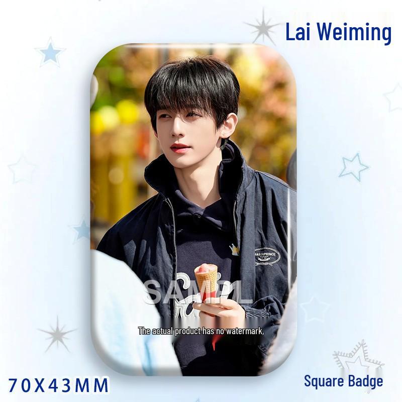 Lai Weiming Star Badge Laser Tinplate Brooch Ornament