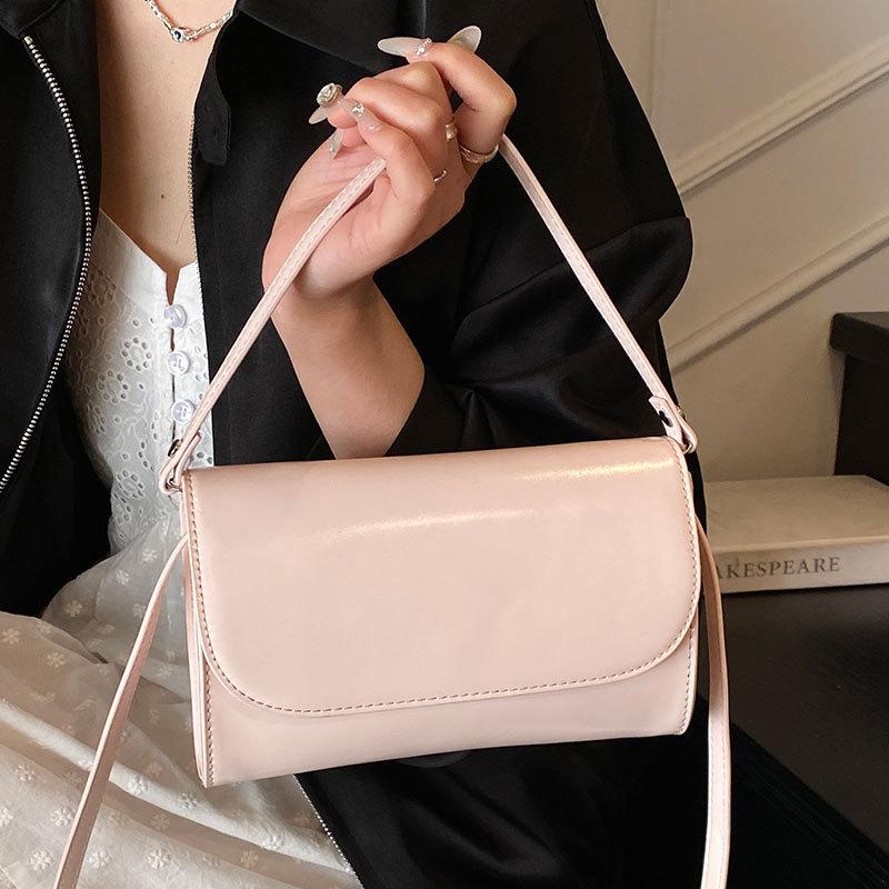 French Ins Niche Solid Color Simple Fashion Casual Versatile Small Square Bag Daily Commute Portable Messenger Bag Bag Women