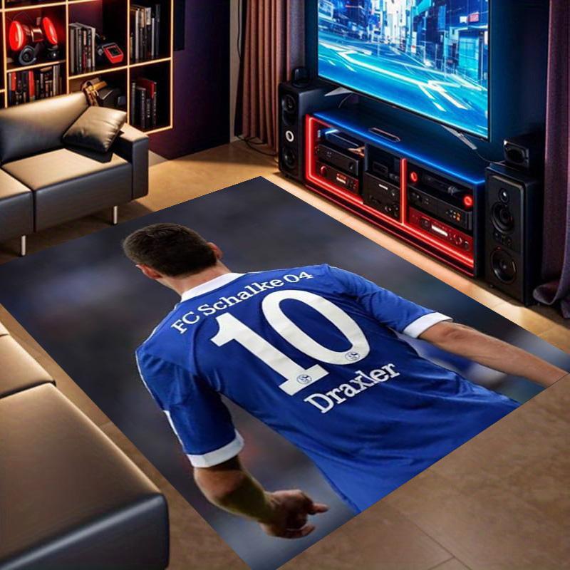 Draxler FC Schalke 04 Nr. 10 Fußball Druck Teppich, Rutschfeste Fußmatte Fußballfan Wohnzimmer Spielzimmer Dekor