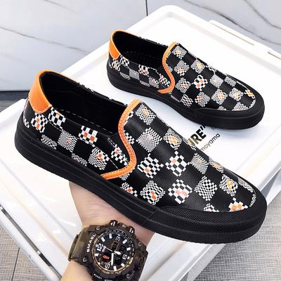 Britischer Stil Neue Schuhe für Herren Echtes Leder Freizeitschuhe Trenddruck Ballerinas Jugend Street Cool Slipper Loafers
