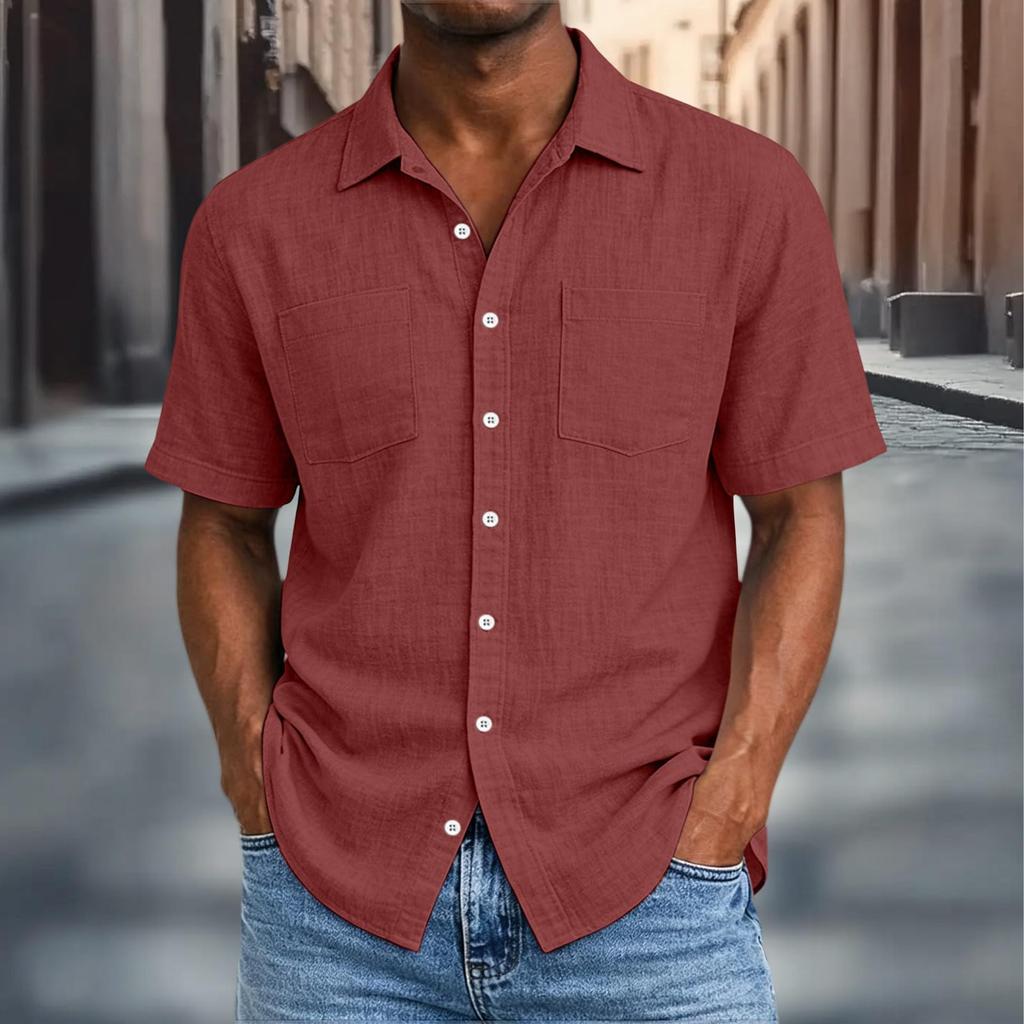 Men's Summer Casual Relaxed Fit Loose Shirt for Everyday Wear
