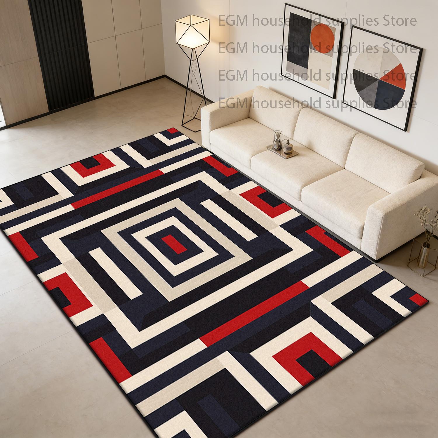 

Modern Geometric Carpet Art Style Living Room Decoration Washable Luxury Rug Customizable Non-slip Coffee Tables Mat Gaming Room 60x90cm
