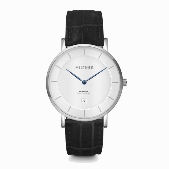 Montre - Miltner - Regents - Cuir noir - Quartz - 39mm étanche 1atm