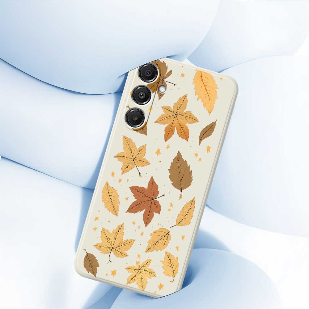 For Samsung Galaxy A16 5G/4G Case Maple Leaves Pattern Printing Straight Edge TPU Phone Back Cover