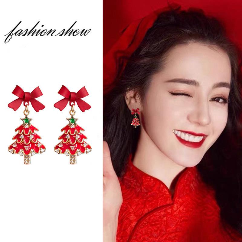 Autumn Winter Christmas Series Versatile Stud Earrings - High-End Fashion with Unique Personality
