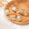 5Pcs/Set Geometric Irregular Metal Lines Opening Rings for Women Men Exaggerated Bow Knot Finger Rings Party Jewelry Accessories