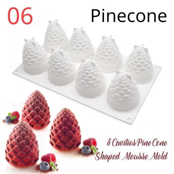 Banana Fruits Mousse Cake Molds Orange Apple Pear Mango Strawberry Pinecone Shape Mould Silicone Cake Moulds Dessert Decorating Tools