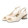 2025 Summer New Fashion Sandals Women Fish Mouth Thick Heels Back Hollow One Line Women Shoes Sandalias De Mujer slingback femme