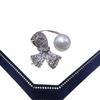 Natural Freshwater Pearl Ring with a Light Luxury and High-end Feel, Fully Inlaid with Cubic Zirconia, Three-dimensional Bow, Exquisite Pearl Jewelry