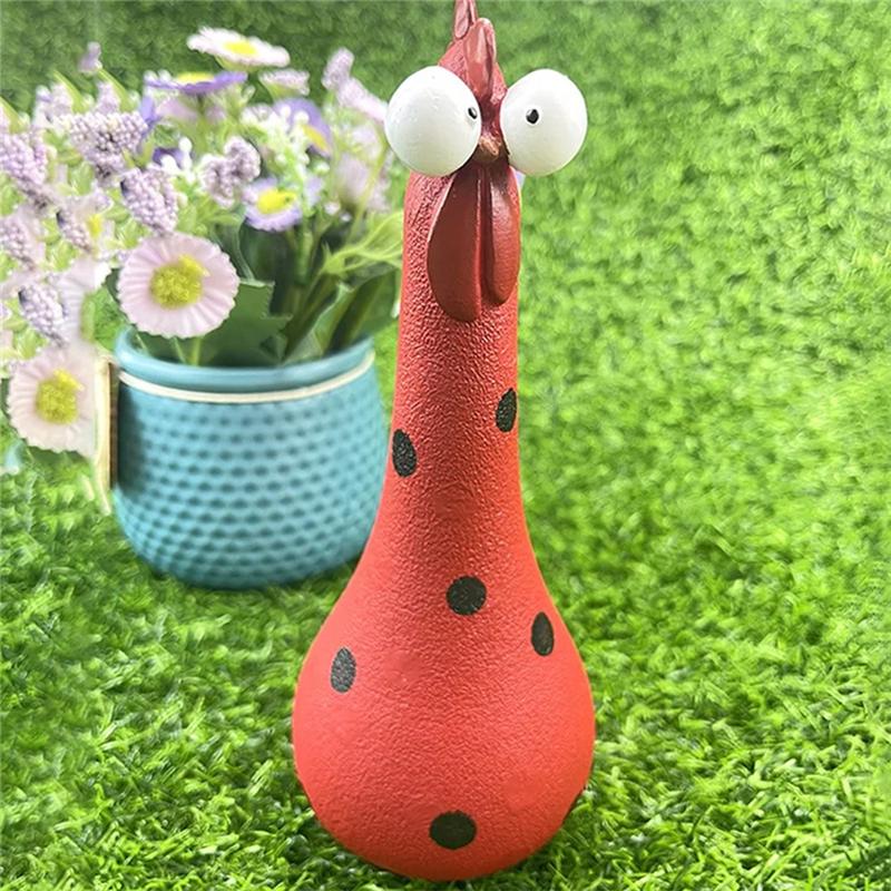 M-Modern-Resin Crafts Resin Chicken Ornaments Garden Decoration Ornaments Long Neck Chicken Resin Crafts