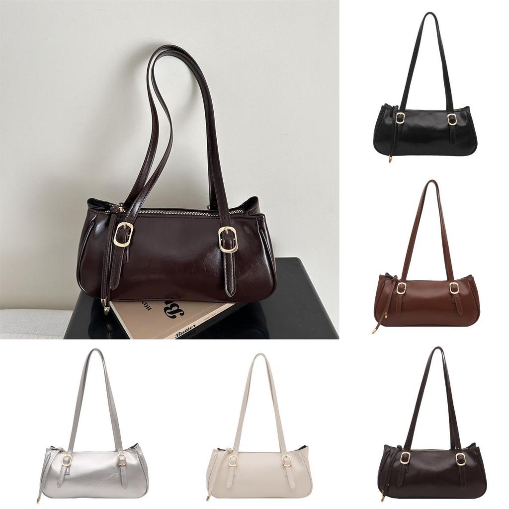 Minimalist Pu Crossbody Bag For Women With Zipper Closure And Dual Shoulder Straps