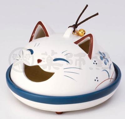 [4406] Katze und Mücke Schlange Ornament (Flacher Typ) von Yakushi Kiln, Nostalgie, Feng Shui, Glücklich, Gutes Vermögen, Innenraumschmuck