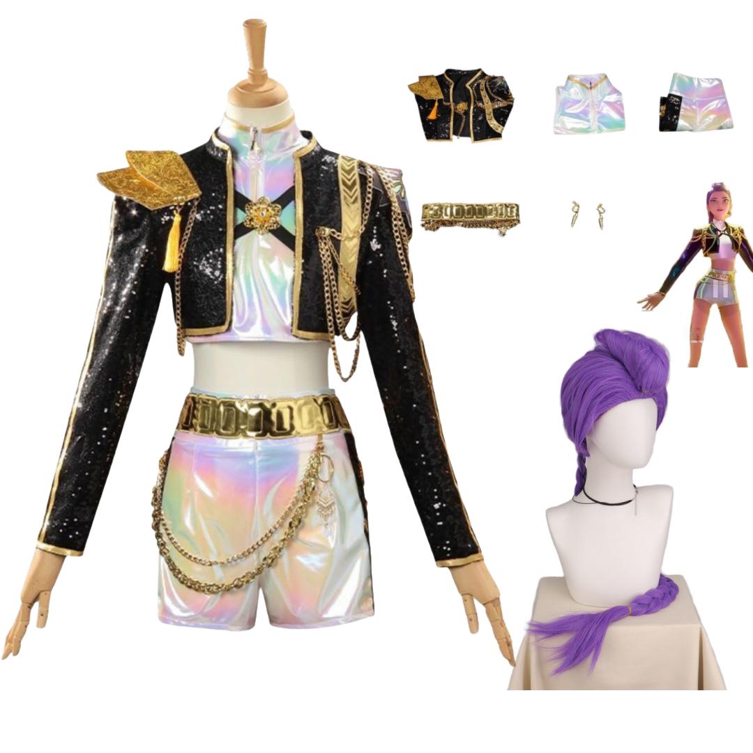 

Аниме K-Pop Зои Мира Руми Косплей Костюм Парик Черные Охотники на Демонов S