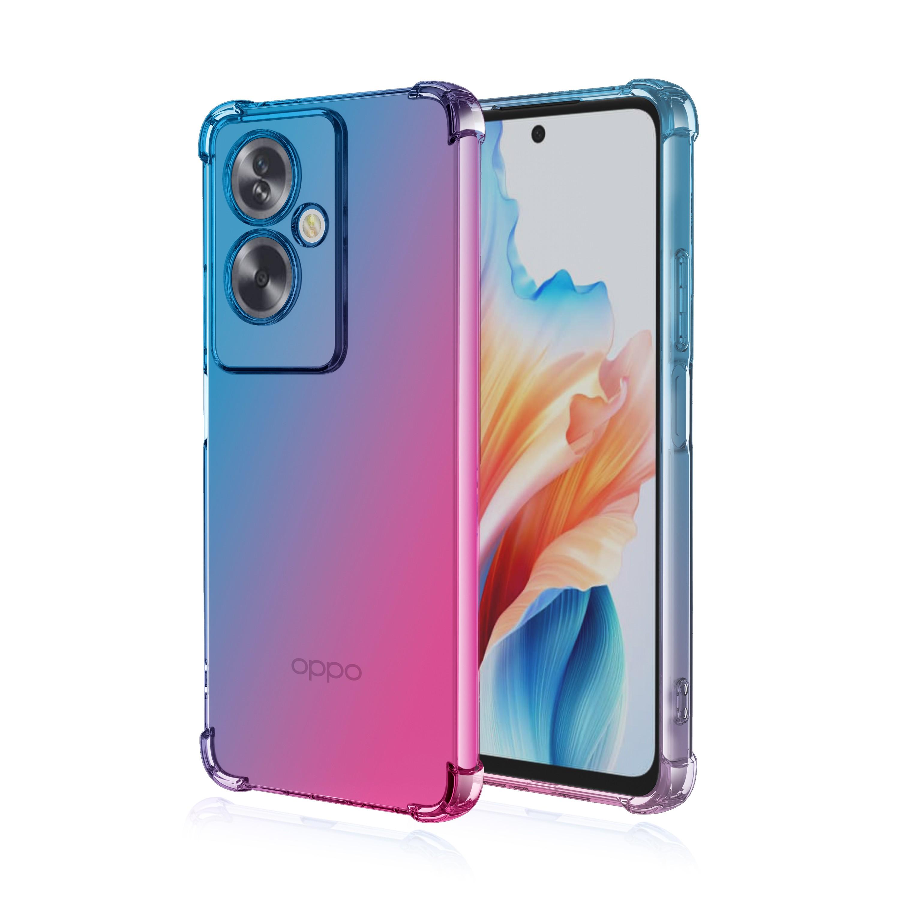 

Прозорий симпатичний градієнтний чохол для телефону, тонкий проти подряпин, гнучкий TPU Cover, протиударний захисний чохол для Oppo A1 Pro 5G A9 A5 2020 A31 A35 A52 A54s A15 Oppo A1k (CPH1923) синій/рожевий