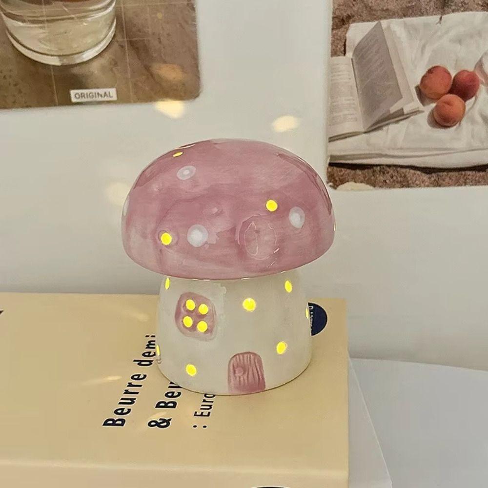 Eye Protection Bedside Night Light Table Decor Lamp Ceramic  Night Light  Girl Heart