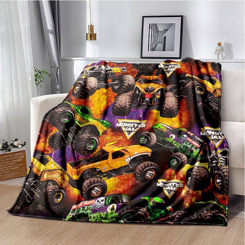 M-Monster Jam Grave Digger Truck Sofa Blanket Lightweight Warm Insulation Blanket Bed Office Car Knee padsThrow Blanket