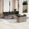 VidaXL Garden Lounge Set with Cushions 10 Pcs Grey Wicker 3223876