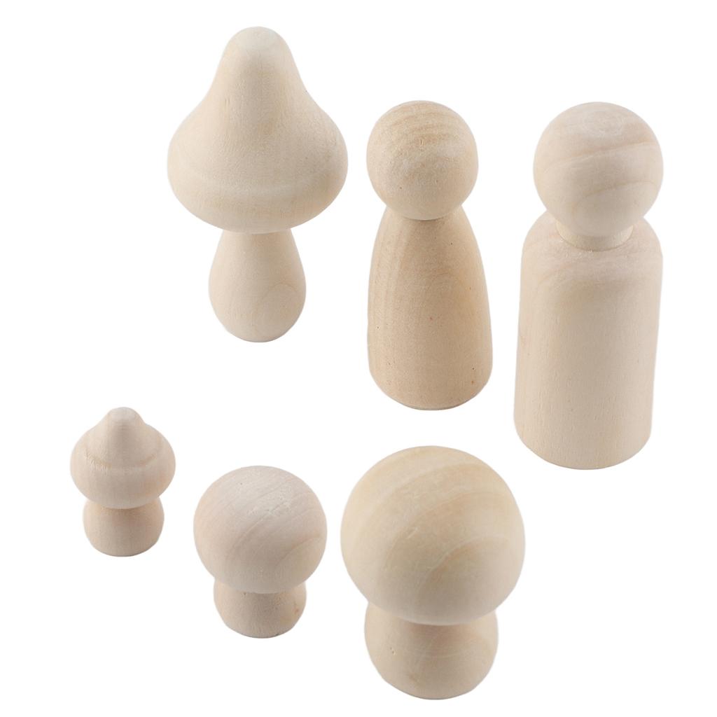 Mini DIY Wood Mushroom Crafts Unpainted Crafts Unfinished Wooden Mushroom