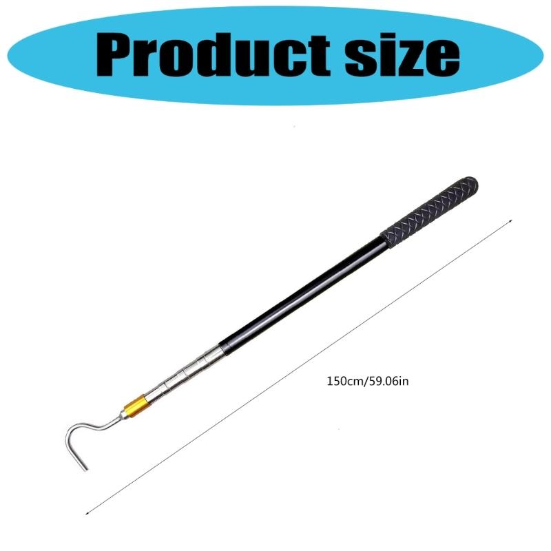 Portable Awning Opening Rod Snake Handling Tool Stainless Steel Pull Rod Heavy Duty Catcher Telescoping Poles Enduring