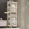 Multi-Layer Trolley Rack Storage Detachable Mobile Bedroom Study Living Room Kitchen Sundries Storage Shelf Transparent Trolley