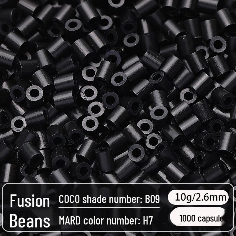 2.6mm High-Quality Fuse Beads Refill Pack: Black, White, Transparent, Red, Skin Colors