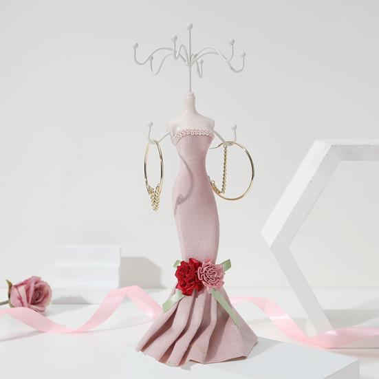 Mini Manequim Suporte de Joias Manequim Feminino Organizador de Joias com 8 Ganchos Suporte de Exibição de 2 Níveis para Colares Pulseiras Brincos Anéis