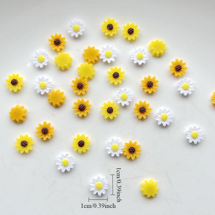 50 Pcs 10mm Chrysanthemum Scissors Craft Scrapbook Decorations for Jewelry Making, Nail Art DIY, and Alluring Flower Accents