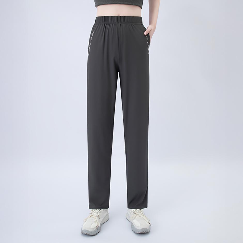 Summer Women's Letter Printed Pocket Casual Pants, Comfortable Plus Size Youth Student Sports Running Harem Pants
