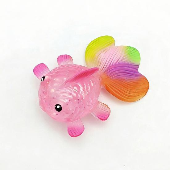Klarer Goldfisch Quetschspielzeug Stressabbau Glitzer Mehrfarbiger Schwanzfisch Stress Zuckerball Sensorisches Spielzeug Weich Dekompression Fidget Spielzeug