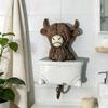 Highland Cattle Hook, Waterproof Resin Bathroom Wall Hook, Home Decorative Storage Hook, for Towels Keys Small Clothes