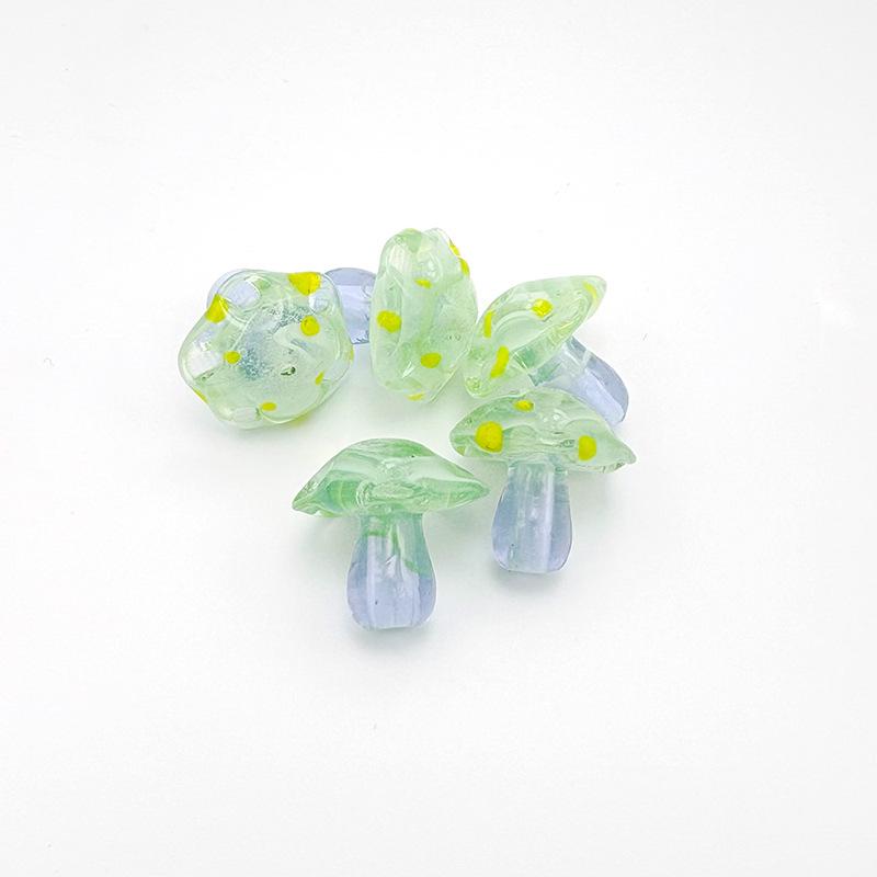 Red Umbrella Poisonous Mushroom Glass Beads for DIY Jewelry: Handmade Lampwork Beading Materials for Bracelets and Necklaces.