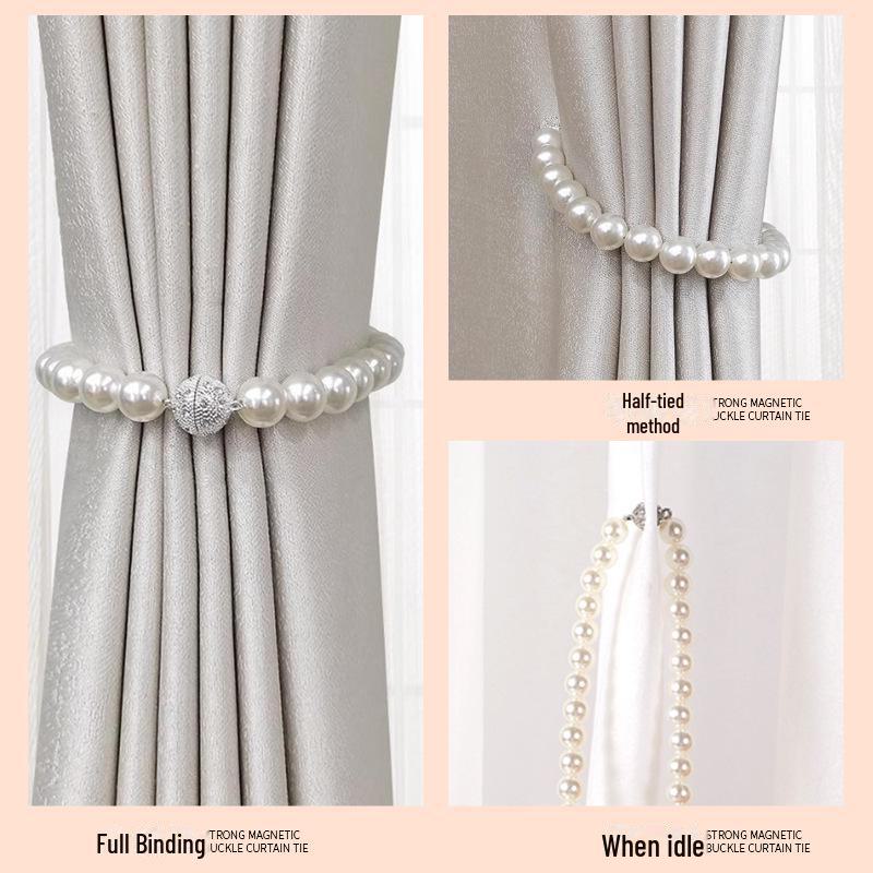 Pearl Magnetic Curtain Tieback - Light Luxury European Style