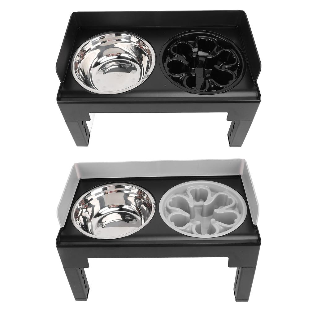 Elevated Pet Bowl Adjustable Height Neck Protection Stainless Steel Sturdy Structure for Medium Larg