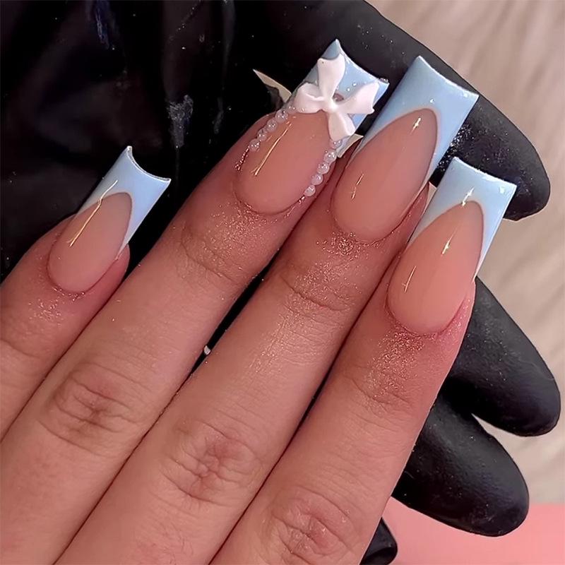 

Handmade Pearl Minimalist Medium-Long Press-on Nails