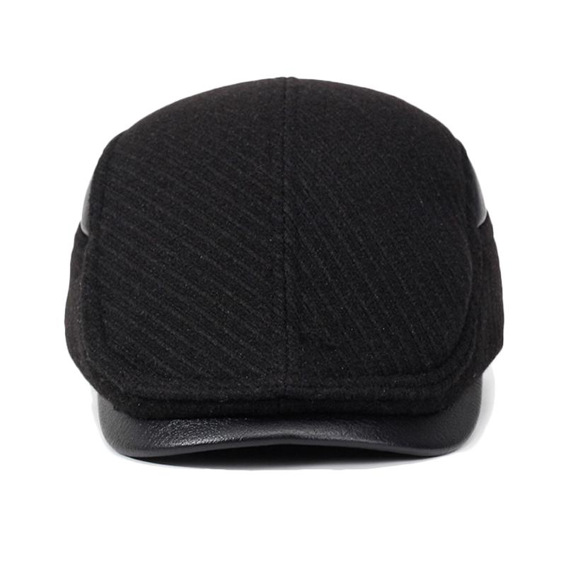 Men's Cap Middle-Aged Winter Outdoor Peaked Cap Cold-Proof Warm Velvet Thick Ear Protection Forward Cap