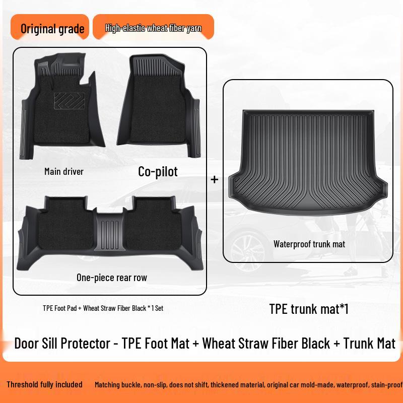 Volkswagen Teramont X Floor Mats, 17-24 Models, Fully Enclosed 7-Seater TPE