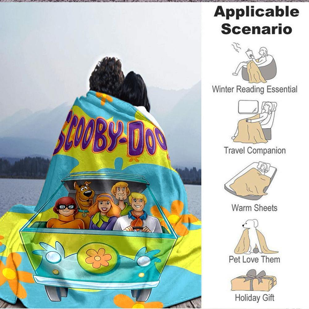 1 Stück Scooby-Doo Mystery Flanell-Kuscheldecke - HD-Druck Leicht Weich Warm Ganzjahresdecke für Sofa, Bett, Reise092