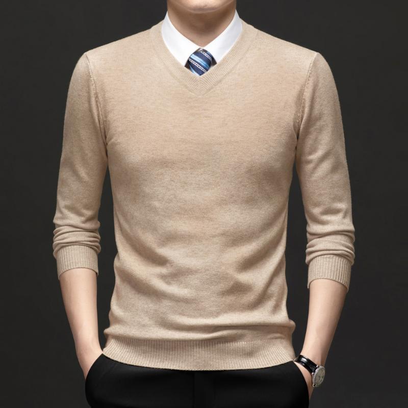 

Чоловічий Светр Осінь Зима Новий Стиль Середнього Віку Потовщений З V-подібним Вирізом Довгий Рукав Антипілінг В язана Сорочка Для Тата Натільна Сорочка L хакі