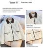 Cross-Diamond Quilted Down Collar Color-Block Slimming Winter Jacket 2026 - Trendy Versatile Short & Loose Fit