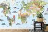 Photomural Watercolour World Map Non-Woven 368x280
