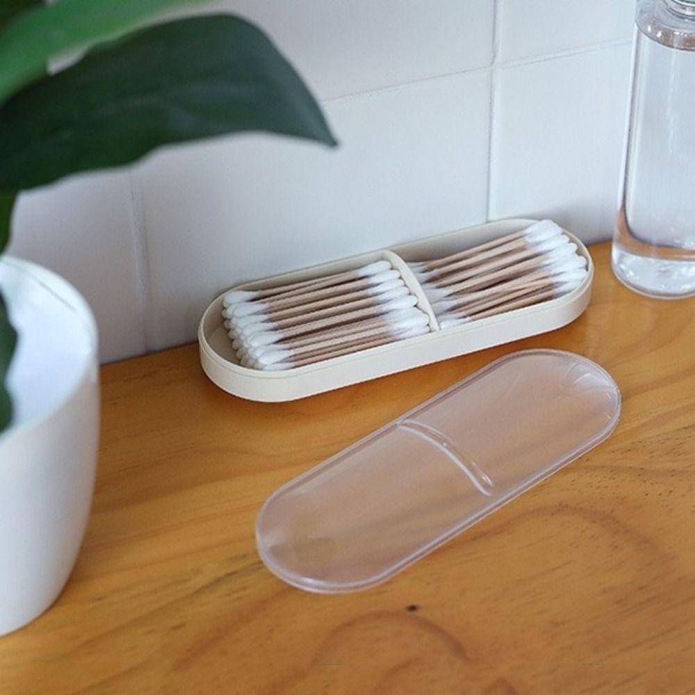 2 Stück Leichte Aufbewahrungsbox für Wattepads 2 Fächer Make-up Aufbewahrungsbox Aufbewahrungsbox für Kleinigkeiten Zahnstocher