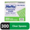 Clear Heavy-Duty Plastic Spoons 300 Count Disposable Cutlery Ideal Parties Events Catering Cleanup Reliable Durable Utensils